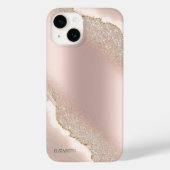 Chic Elegant Roos Gold Glitter Marble Case-Mate iPhone Case (Achterkant)