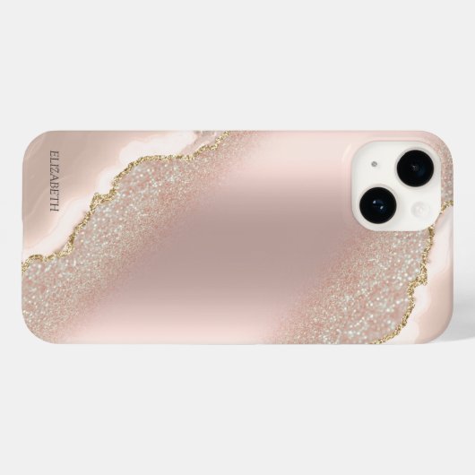 Chic Elegant Roos Gold Glitter Marble Case-Mate iPhone Case (Achterkant (horizontaal))