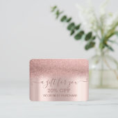 Chic Elegant Roos Gold Glitter Ombre Kortingskaartje (Staand voorkant)