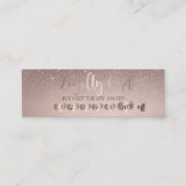 Chic Elegant Roos Gold Hearts, Glitter Klantenkaartje (Voorkant)