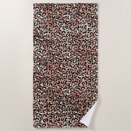 Chic Elegant Roos Gold Leopard Afdrukken op maat Strandlaken