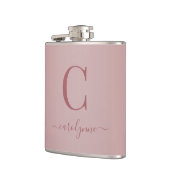 Chic Elegant Roos Gold Monogram Script Heupfles (Links)