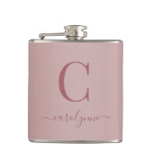 Chic Elegant Roos Gold Monogram Script Heupfles (Voorkant)