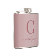 Chic Elegant Roos Gold Monogram Script Heupfles (Rechts)