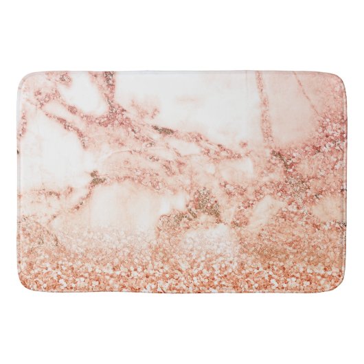 Chic Elegant Roos Gold Ombre Glitter Marble Badmat (Voorkant)