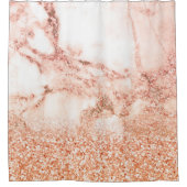 Chic Elegant Roos Gold Ombre Glitter Marble Douchegordijn (Voorkant)