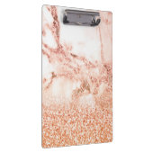Chic Elegant Roos Gold Ombre Glitter Marble Klembord (Rechts)