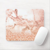 Chic Elegant Roos Gold Ombre Glitter Marble Muismat (Met muis)
