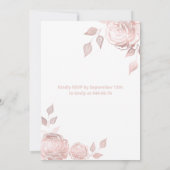 Chic elegant Roos Gold rozen Quinceañera Kaart (Achterkant)