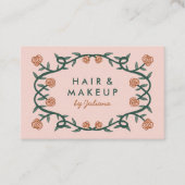 Chic Elegant Roos Lijst Floral Blush Pink Visitekaartje (Voorkant)