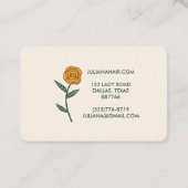 Chic Elegant Roos Lijst Floral Gold Cream Visitekaartje (Achterkant)