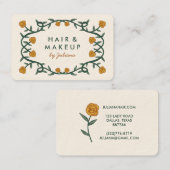 Chic Elegant Roos Lijst Floral Gold Cream Visitekaartje (Voorkant / Achterkant)