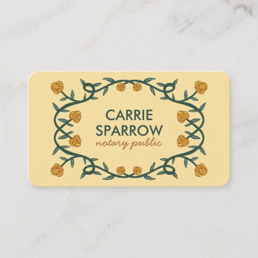 Chic Elegant Roos Lijst Floral Notional Public Leg Visitekaartje (Voorkant)