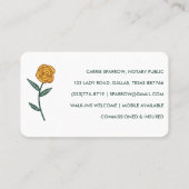 Chic Elegant Roos Lijst Floral Notional Public Leg Visitekaartje (Achterkant)