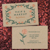 Chic Elegant Roos Lijst Floral Pink Kraft Paper Visitekaartje