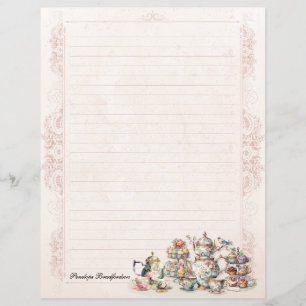 Chic Elegant Roos Thema High Tea Lined Stationery