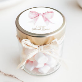 Chic Elegant Roze Coquette Bow Dank u Ronde Sticker