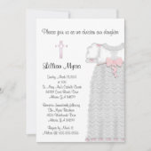 Chic Elegant Roze Cross Baptism/Christening Kaart (Voorkant)