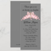 Chic Elegant Roze Cross Baptism/Christening Kaart (Voorkant / Achterkant)