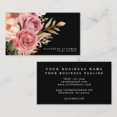 Chic Elegant Roze en Zwarte Visitekaartjes (Voorkant / Achterkant)