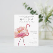 Chic Elegant Roze Flamingo Minimalistisch Baby sho Briefkaart (Staand voorkant)