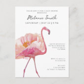 Chic Elegant Roze Flamingo Minimalistisch Baby sho Briefkaart (Voorkant)