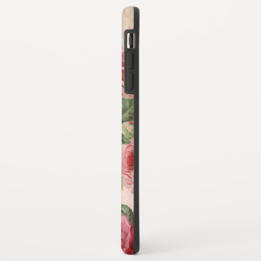 Chic Elegant  Roze Rode Rozen Bloemenmarmer Case-Mate iPhone Case (Achterkant/links)