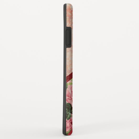Chic Elegant Roze Rode Rozen Bloemenmarmer Case-Mate iPhone Case (Achterkant/rechts)