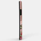 Chic Elegant Roze Rood Roses Floral Name Case-Mate iPhone Case (Achterkant/rechts)