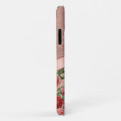 Chic Elegant  Roze Rood Roses Floral Name Case-Mate iPhone Case (Achterkant/rechts)