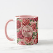 Chic Elegant  Roze Rood Roses Floral Name Mok (Links)