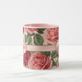Chic Elegant Roze Rood Roses Floral Name Mok (Midden)