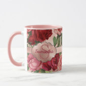 Chic Elegant Roze Rood Roses Floral Name Mok (Links)