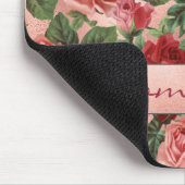Chic Elegant  Roze Rood Roses Floral Name Muismat (Hoek)