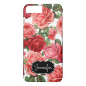 Chic Elegant  Roze, Rood, rozen florale naam Case-Mate iPhone Case (Achterkant)