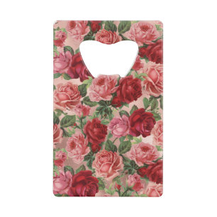 Chic Elegant  roze roze rozen Floral Creditkaart Flessenopener