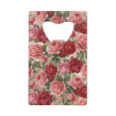 Chic Elegant  roze roze rozen Floral Creditkaart Flessenopener (Achterkant)