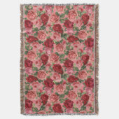 Chic Elegant roze roze rozen Floral Deken (Voorkant Verticaal)