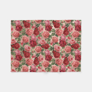 Chic Elegant  roze roze rozen Floral Fleece Deken
