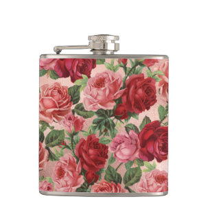 Chic Elegant roze roze rozen Floral Heupfles