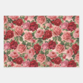 Chic Elegant  roze roze rozen Floral Inpakpapier Vel (Voorkant 3)