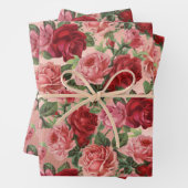 Chic Elegant  roze roze rozen Floral Inpakpapier Vel (In situ)