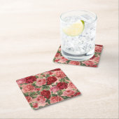 Chic Elegant roze roze rozen Floral Kartonnen Onderzetters (Insitu)