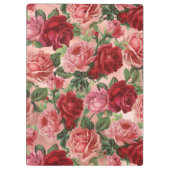 Chic Elegant  roze roze rozen Floral Klembord (Achterkant)