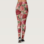 Chic Elegant  roze roze rozen Floral Leggings (Achterkant)