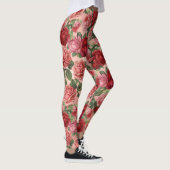 Chic Elegant  roze roze rozen Floral Leggings (Rechts)
