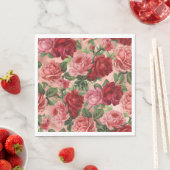 Chic Elegant roze roze rozen Floral Servet (Insitu)