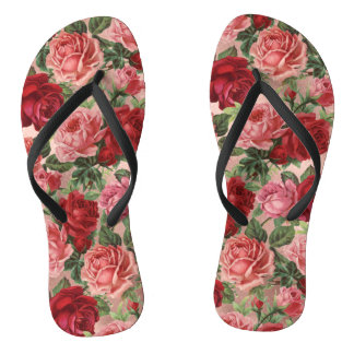 Chic Elegant  roze roze rozen Floral Teenslippers