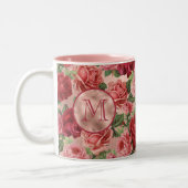 Chic Elegant  roze roze rozen Floral Tweekleurige Koffiemok (Links)