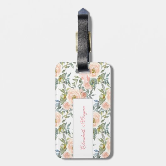 Chic Elegant Rozen, Motivatie Bericht Bagagelabel (Achterkant verticaal)